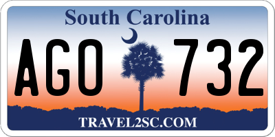 SC license plate AGO732
