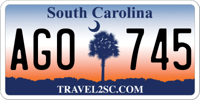 SC license plate AGO745