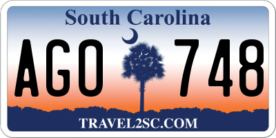 SC license plate AGO748