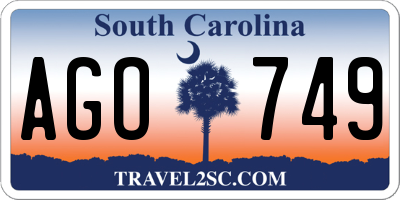 SC license plate AGO749