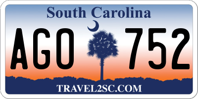 SC license plate AGO752
