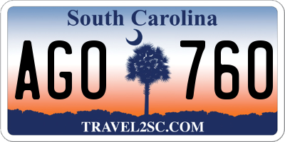 SC license plate AGO760