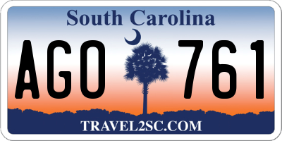 SC license plate AGO761