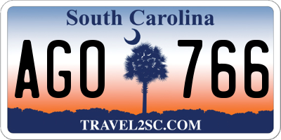 SC license plate AGO766
