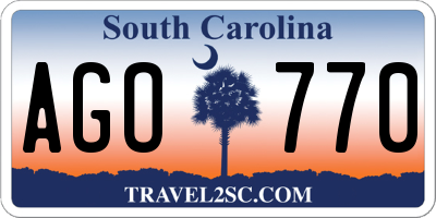 SC license plate AGO770