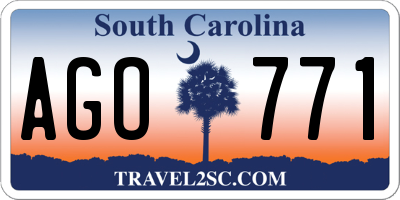 SC license plate AGO771