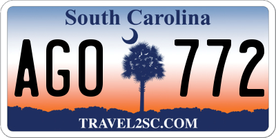 SC license plate AGO772