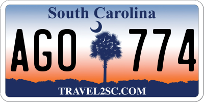 SC license plate AGO774