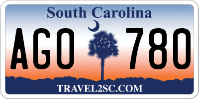 SC license plate AGO780