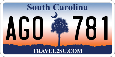 SC license plate AGO781