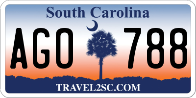 SC license plate AGO788