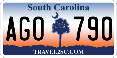 SC license plate AGO790