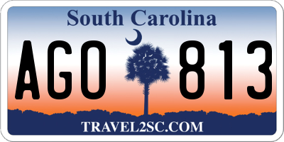 SC license plate AGO813