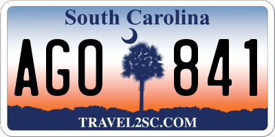 SC license plate AGO841