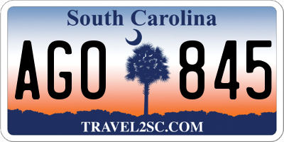 SC license plate AGO845