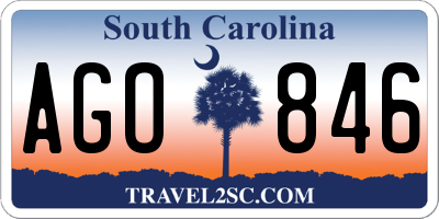 SC license plate AGO846