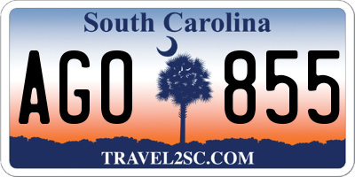 SC license plate AGO855