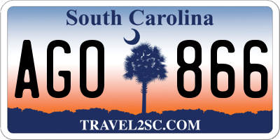 SC license plate AGO866