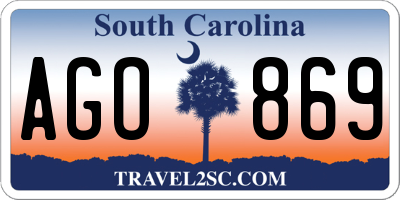 SC license plate AGO869