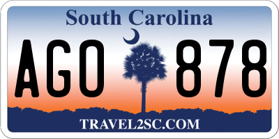 SC license plate AGO878