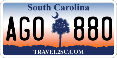 SC license plate AGO880