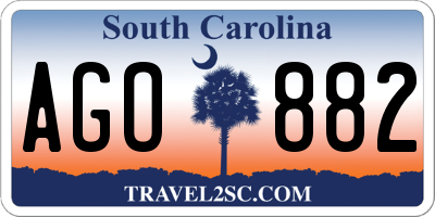 SC license plate AGO882