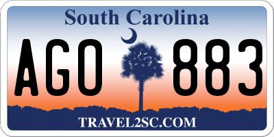 SC license plate AGO883