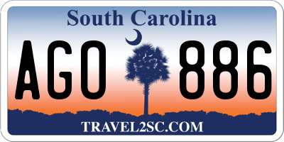 SC license plate AGO886