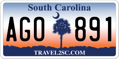 SC license plate AGO891