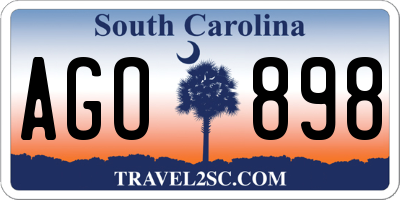 SC license plate AGO898