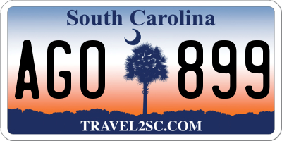 SC license plate AGO899