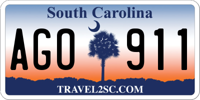 SC license plate AGO911