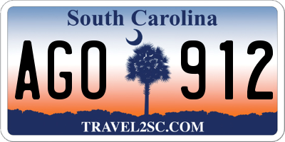 SC license plate AGO912