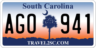 SC license plate AGO941
