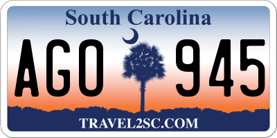 SC license plate AGO945