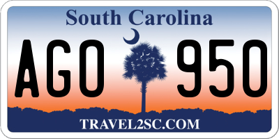 SC license plate AGO950