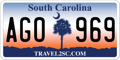 SC license plate AGO969