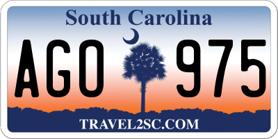 SC license plate AGO975