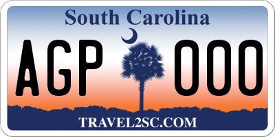 SC license plate AGP000