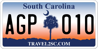 SC license plate AGP010