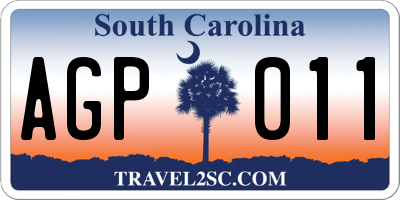 SC license plate AGP011