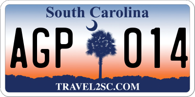 SC license plate AGP014