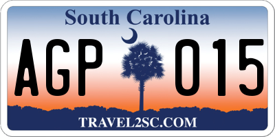 SC license plate AGP015