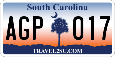 SC license plate AGP017