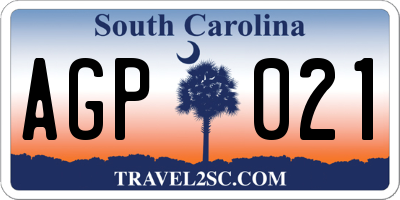 SC license plate AGP021