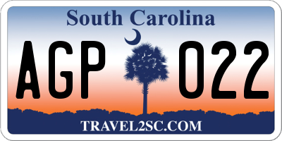 SC license plate AGP022