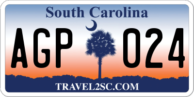 SC license plate AGP024