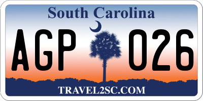 SC license plate AGP026