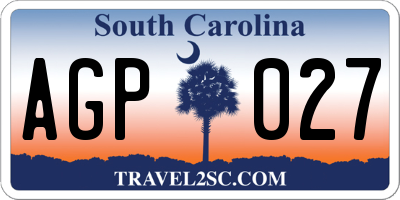SC license plate AGP027