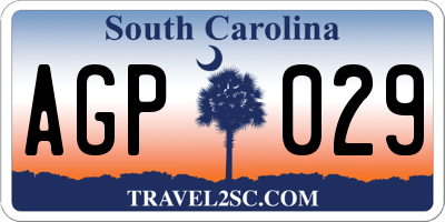 SC license plate AGP029